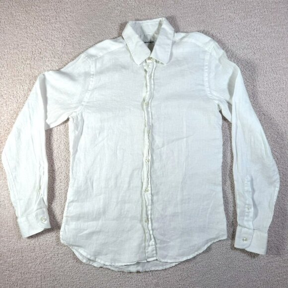 Naracamicie Other - Naracamicie Mens Slim Fit Italian Linen Button Shirt White Office Sz L US Medium